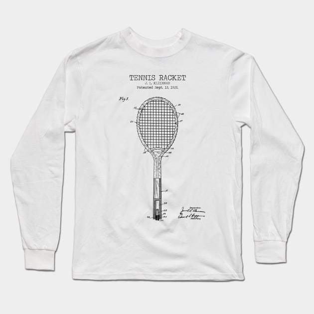 TENNIS RACKET patent Long Sleeve T-Shirt by Dennson Creative